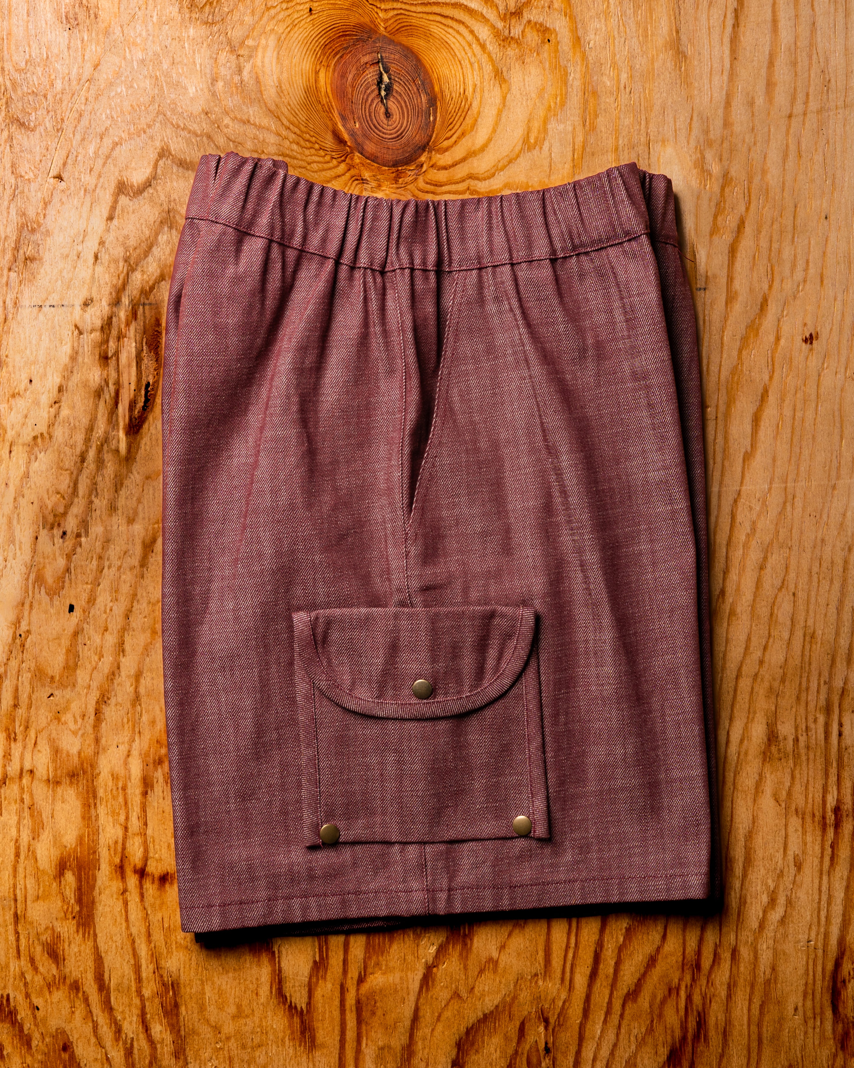 Burgundy Denim Shorts