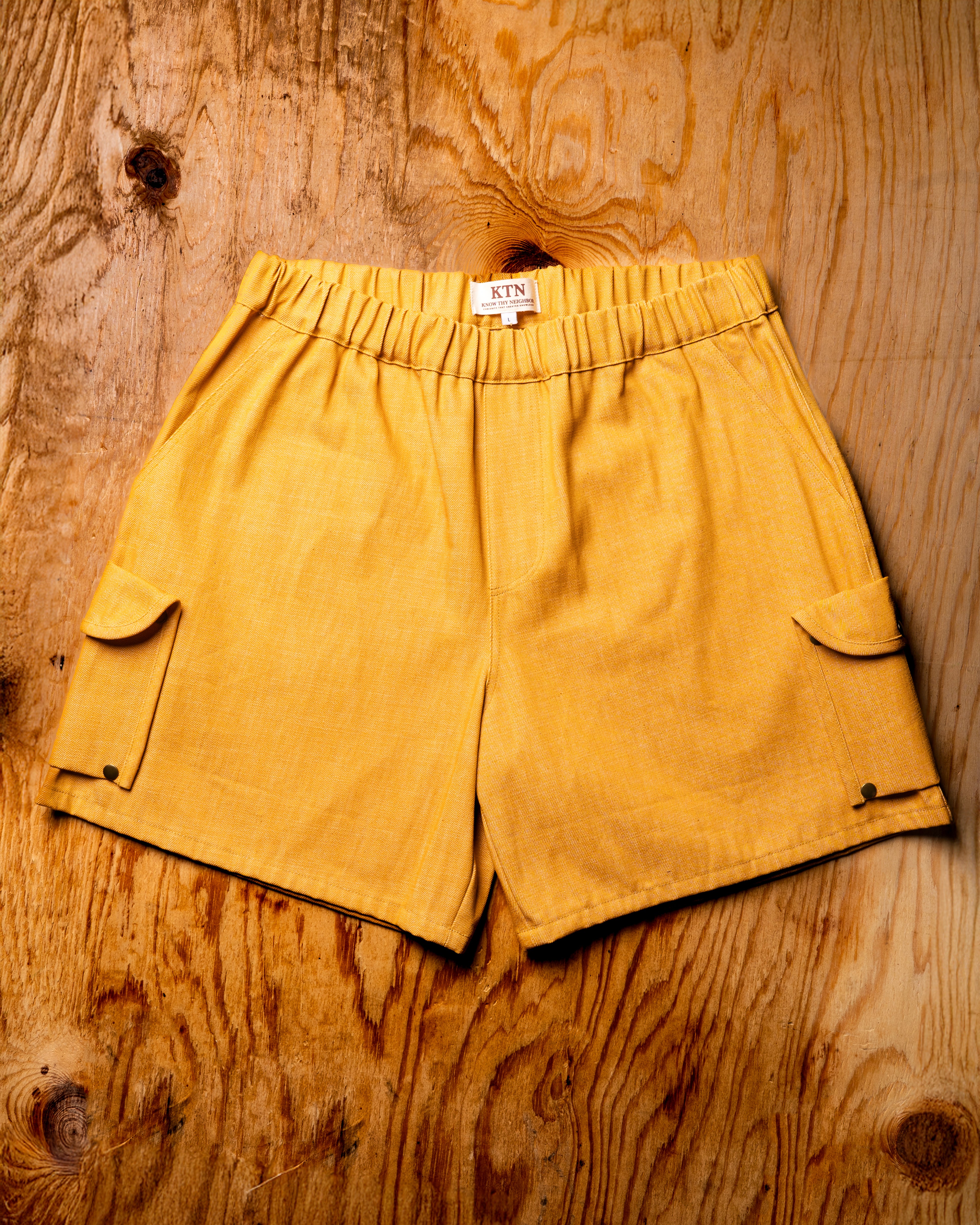 Industrial Yellow Denim Shorts