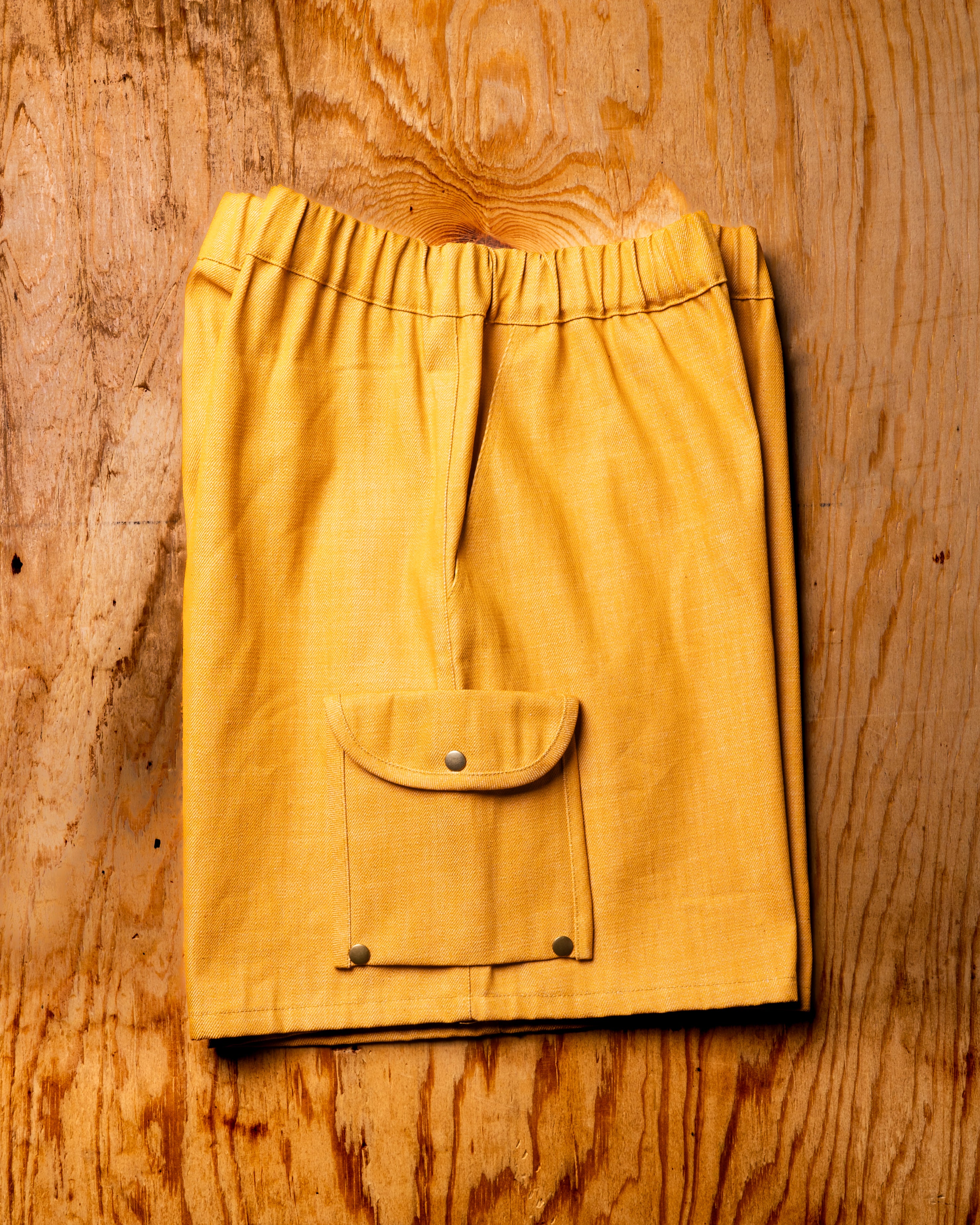Industrial Yellow Denim Shorts