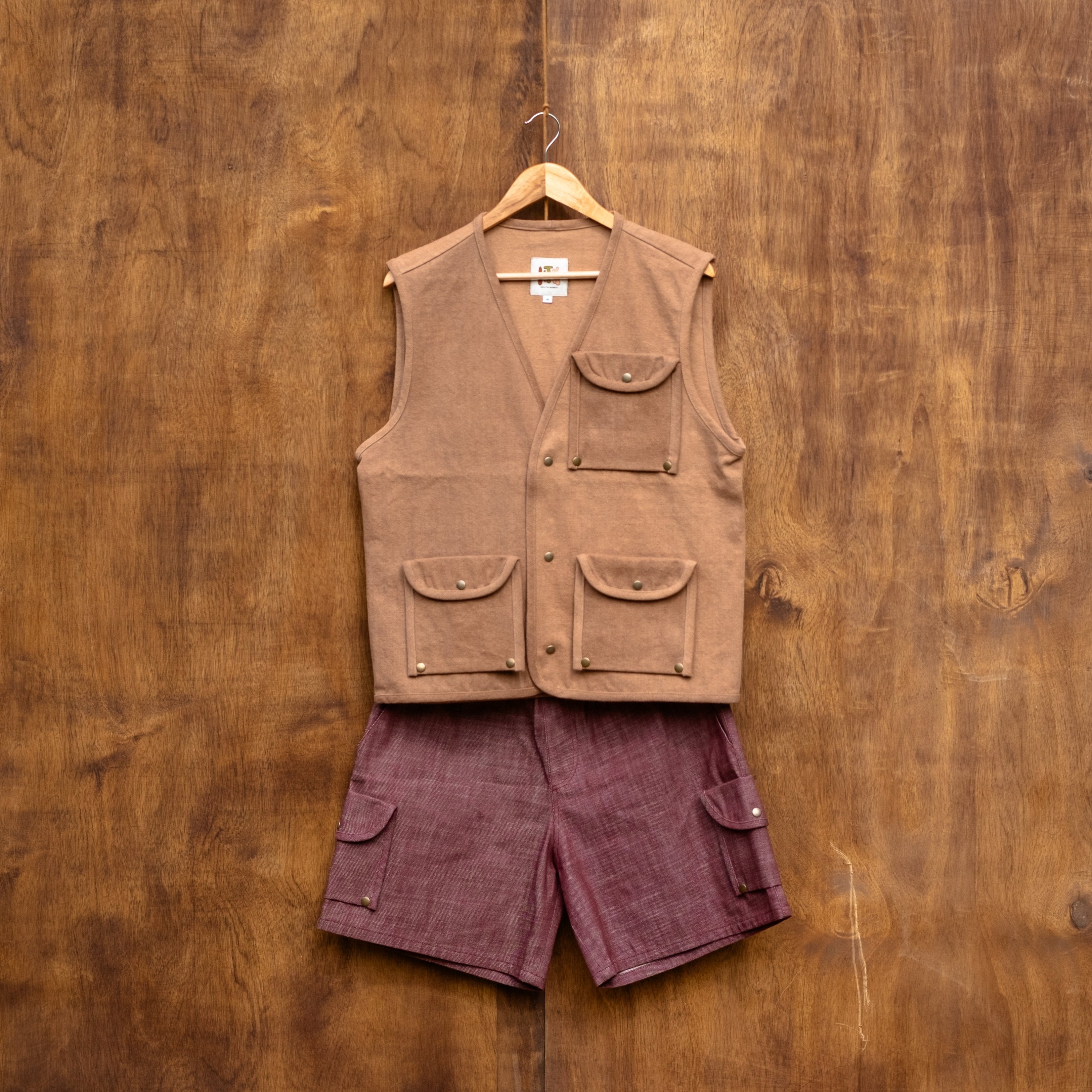 Burgundy Denim Shorts