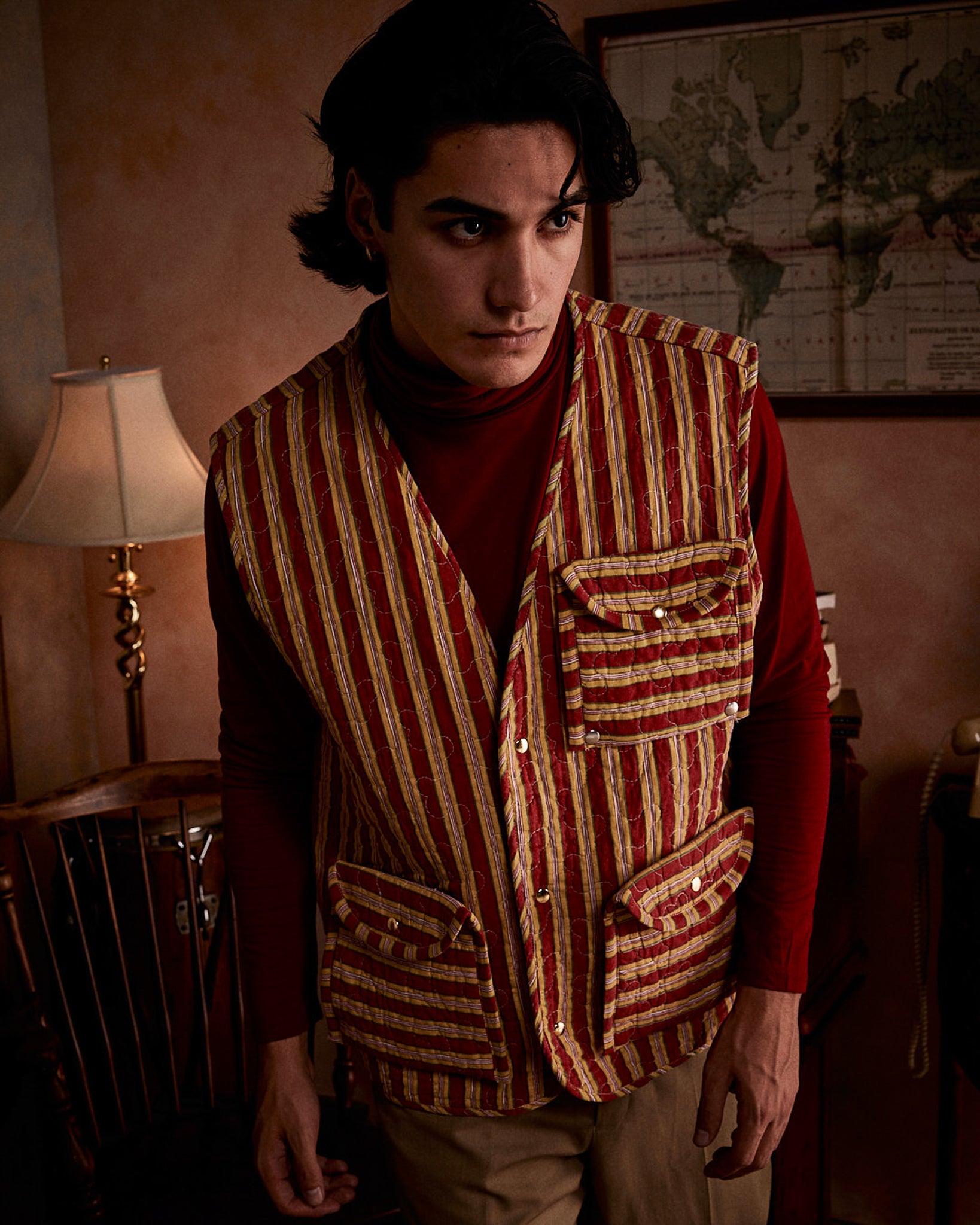 Yellow/Red Striped Dynamic Quilt Vest